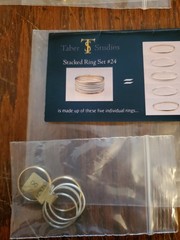Vintage NIP Sterling Silver And 14k Gf Stackable Ring 3 Sets Tabor Studios