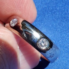 Original EARTH MINED DIAMOND 14K GOLD Deco Band Eternity Anniversary Ring S 10.5