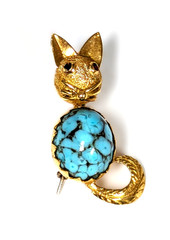 18K Turquoise Pin