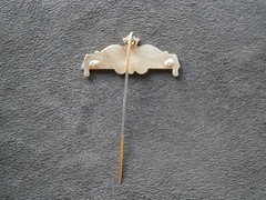 Masonic Breast Jewel VICTORY Top Bar Goldtone Lapel Stick Pin 7.2g ~ FLAW