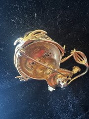 Famous 14K Gold Lion Pin With Diamonds For Eyes And A Ruby Mouth. Vintage