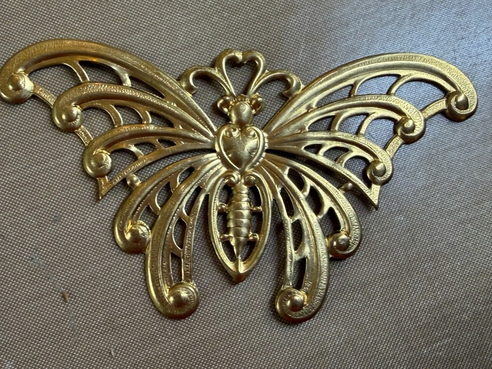 Vintage Brass Butterfly Finding 4.1” Large Choose Bright or Antique