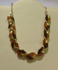 VINTAGE THERMOSET LUCITE LEAF NECKLACE & BRACELET (NEEDS CLASP)