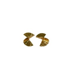 Vintage Twist Fan-Shaped Golden post earrings .5 inches