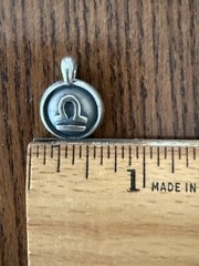 A Horoscope Libra Medallion Pendant In sterling silver New 0.5”Diameter 3g