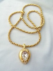 Vintage SAL Swarovski Crystal Pendant Rope Chain Necklace 24′