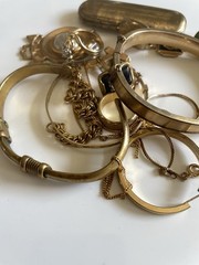 Vintage Junk Drawer Lot With Sterling Silver And Gold Fill Jewelry