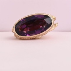 Antique Victorian Yellow Gold Filled Amethyst Paste Watch Fob Charm Pendant