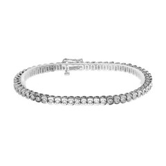 Estate 3.00ct Diamond Semi Bezel 14k White Gold Bracelet