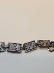 Vintage COPPER Thunderbird BRACELET 7 Links and Claw Clasp Native American
