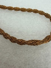 Vintage 12K Gold Filled Mesh Cord Bracelet Orb Cage Pendant F.C. Co.