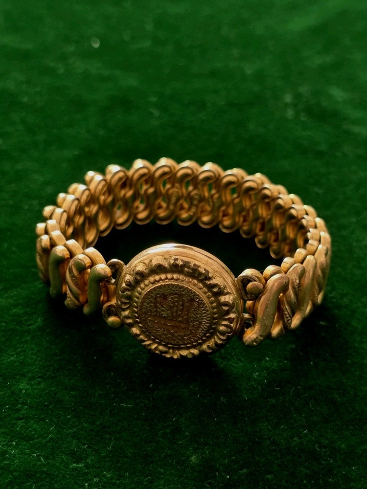 Antique Gold Filled Carmen Sweetheart Sweet Heart Expandable Bracelet