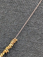 PZ Israel Vtg Gold Plated Sterling Nuggets Long Oval Box Chain 925 Necklace