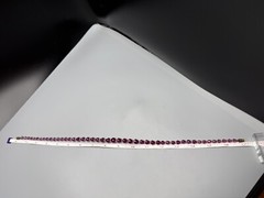 Czech Deep Fuchsia Pink & Clear Faceted Graduated Bead Necklace Vintage 17” 30g