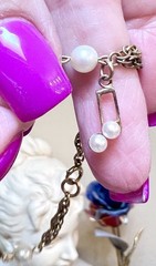 LOVELY Music Themed 14 Kt. Gold-Filled & Solid 14 Kt. Gold Pearl Charm Bracelet