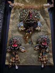 Lunch At The Ritz (LATR) Turkey Brooch / Pendant Earrings RARE VINTAGE Set