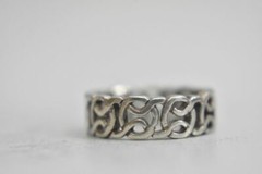 Celtic Rope ring size 5.50 braided pinky band sterling silver biker women girls