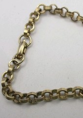 Vintage Rolo Chain Bracelet Ridged Gold Tone