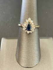 14k Yellow Gold 0.66ct Sapphire and 1/2CTW Diamond Ring (I46)