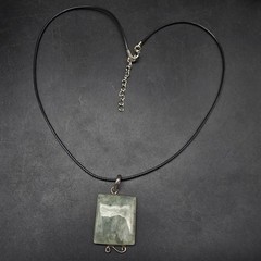 Sterling Silver Prehnite Gemstone Necklace 925