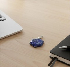 Lapis Lazuli Certified Pendant Necklace | Hexagon Blue Healing Crystal Jewelry