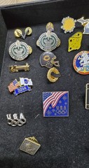 45 Pins Lot Vintage to Mod Jewelry Flags Cub State America