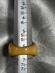 Bakelite Dome Ring-Vintage Art Deco Laminated Two-Tone size 6.75 – 1930’s-40’s