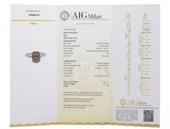 AIG 1.00 Ct Fancy Yellowish Diamond 18k White Gold Halo Ring – RM710