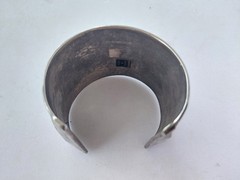 Vintage Bracelet Open Cuff Silver Tone Engraved India Adjustable