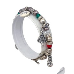 Christmas Holiday Red Green Charm Bracelet | Vintage Sterling Silver 925 | 6.75″