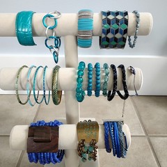 Vtg Lot Of 20 Turquoise Teal Blue Bracelets Cloisonne Metal Beaded Copper Bangle