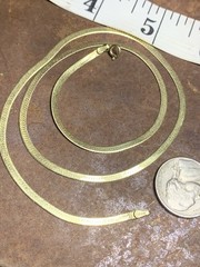 VTG Danecraft Gold Plated 925 Sterling Silver Thick Herringbone Chain 17.75”