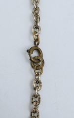 Vtg West Germany Filigree Pendant Necklace Pink Faux Opal Rhinestone Pearl