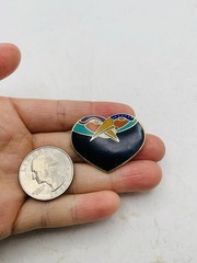 Vintage Signed Laurel Burch Rainbow “Bird Heart” Toucan Cloisonné Enamel Brooch