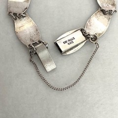Signed SIAM Thai Sterling Silver 925 Black Niello Garuda Panel Bracelet 6.75″
