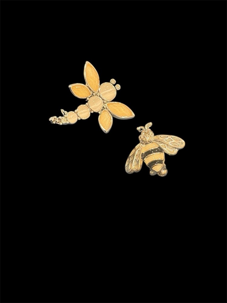 Vintage Lauren Conrad LC Dragonfly & Bee Brooch, Pin