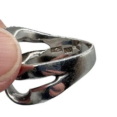 Modernist Sterling Silver Unity Ring Twisted Ribbon Handmade 8g Signed ND 5.75