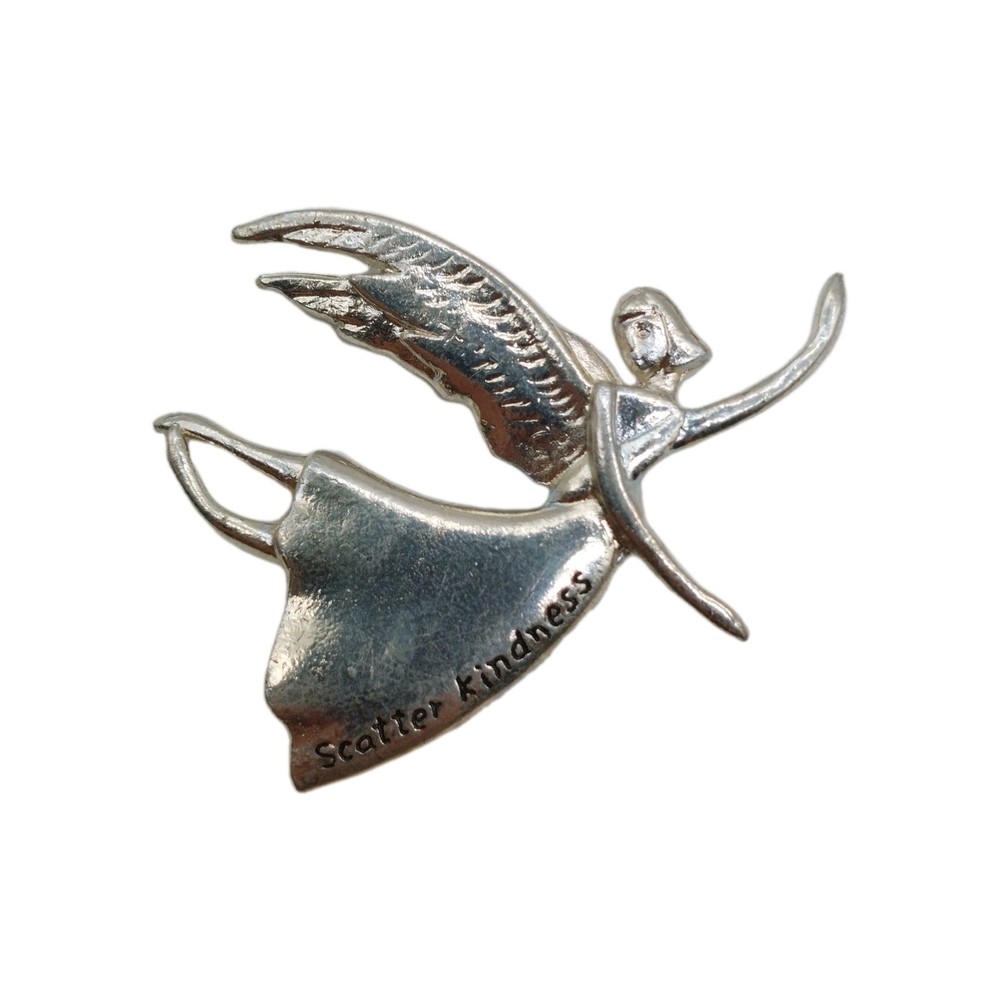 Angel Fairy Scatter Kindness Jewelry Pin Brooch Silver Tone