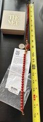NEW Vintage Metropolitan Museum Of Art MMA Carnelian Cabochon 24k Gold Necklace