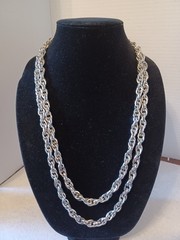 Vendome vintage silver tone chain long necklace. Measures 56 in. Excellent shape