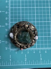 Rare MCM vintage brooch Brass Toned With Stone Accents