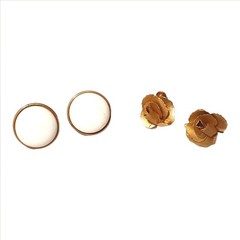 Lot Of 2 Estate 1920’s Classic Women’s Screw Back Earrings Gold And White Floral
