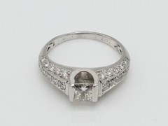 Designer $5000 1.52ct VS H Princess Cut Diamond 14k White Gold Wedding Ring