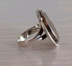 Vtg SJ925 Sterling Silver Indian Coin 1951 Horse Statement Ring One Pice Size 9?