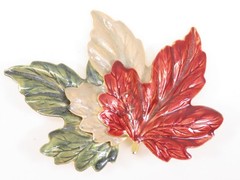 Autumn Fall Brooch Pins Lot Enamel Leaves Corn Stalk Pumpkin Wreath VTG D2804