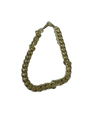 Yellow Gold Plate 20mmmm Wide Thick Curb Adjustable Link Chain Necklace