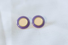 Vintage 90’s set of purple acrylic enamel necklace and earrings