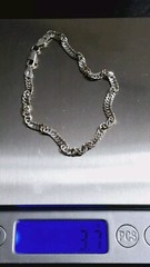 IBB TALY .925 Sterlling Silver Twisted Curb Vtg Chain Bracelet 7.4″ 3.7g