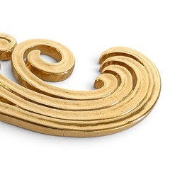 Monet Vintage Abstract Wave Brooch Gold Tone Mid Century Modern Scrolling Plume