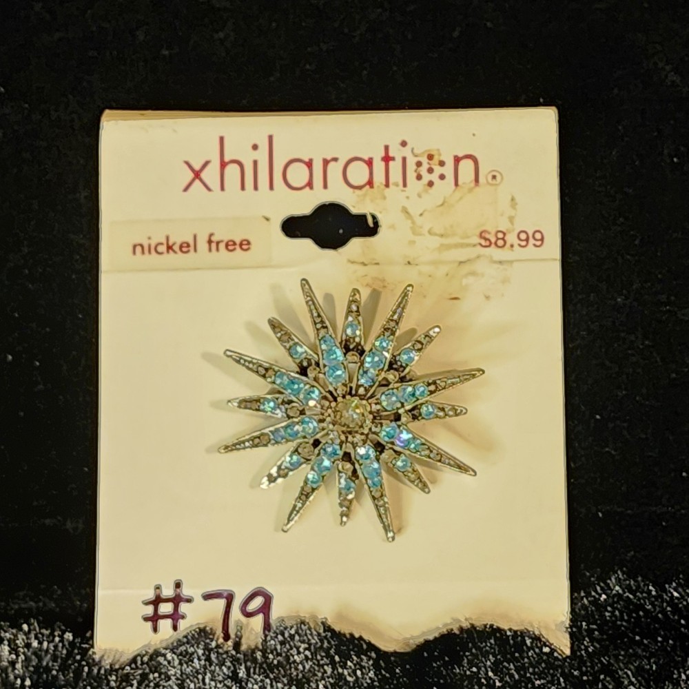 Xhilaration Starburst Iridescent Stones Pin